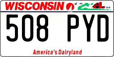 WI license plate 508PYD