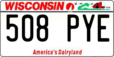 WI license plate 508PYE