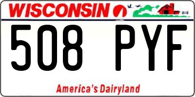 WI license plate 508PYF