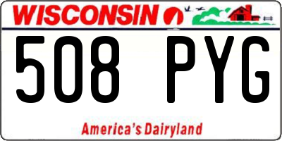 WI license plate 508PYG