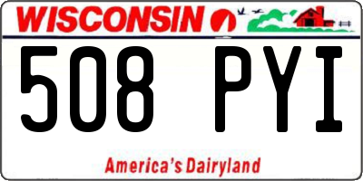 WI license plate 508PYI