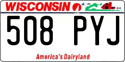 WI license plate 508PYJ