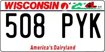 WI license plate 508PYK