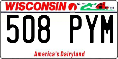 WI license plate 508PYM
