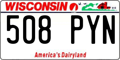 WI license plate 508PYN