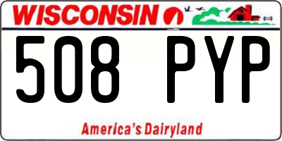 WI license plate 508PYP