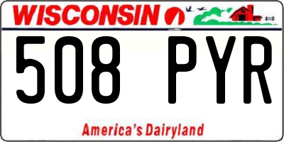 WI license plate 508PYR