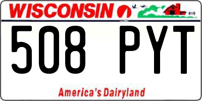 WI license plate 508PYT