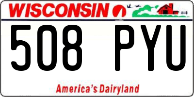WI license plate 508PYU