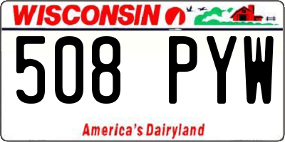 WI license plate 508PYW