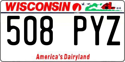 WI license plate 508PYZ