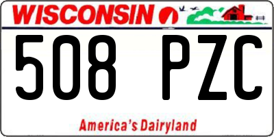 WI license plate 508PZC