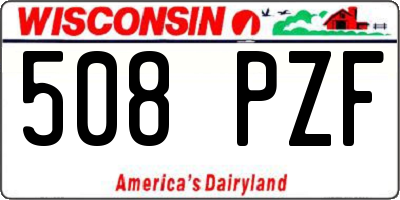 WI license plate 508PZF