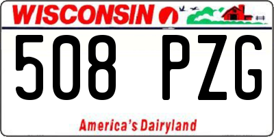 WI license plate 508PZG