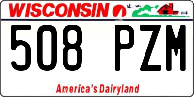 WI license plate 508PZM