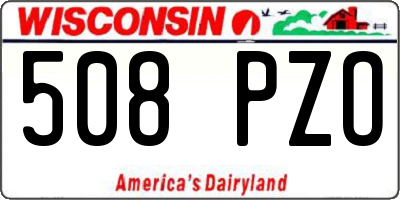 WI license plate 508PZO
