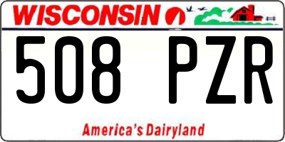 WI license plate 508PZR