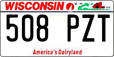 WI license plate 508PZT