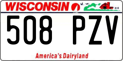 WI license plate 508PZV