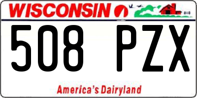 WI license plate 508PZX