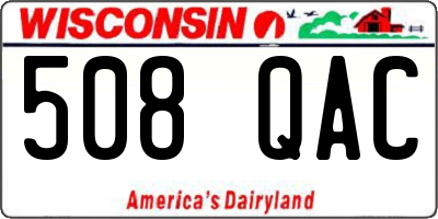 WI license plate 508QAC