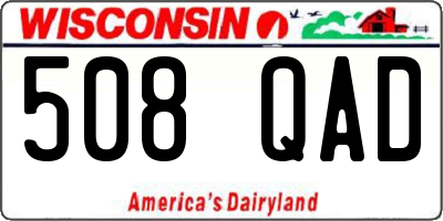 WI license plate 508QAD