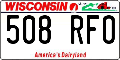 WI license plate 508RFO