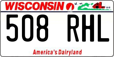 WI license plate 508RHL