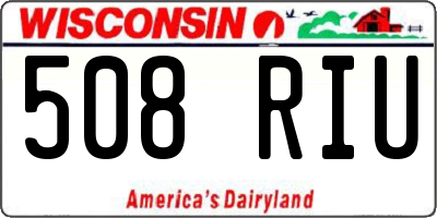 WI license plate 508RIU