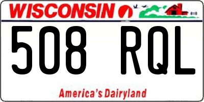 WI license plate 508RQL