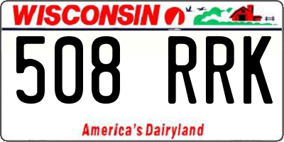WI license plate 508RRK
