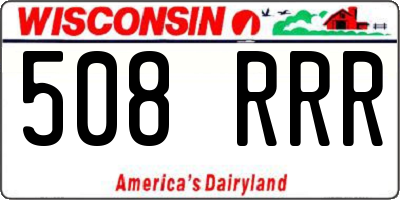 WI license plate 508RRR