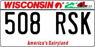 WI license plate 508RSK