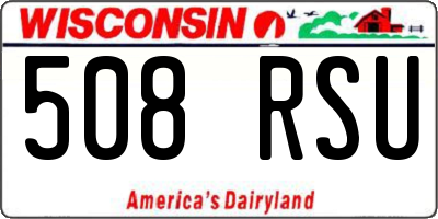 WI license plate 508RSU