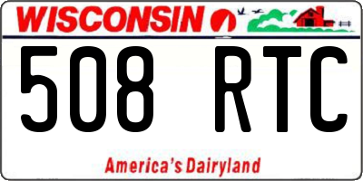 WI license plate 508RTC