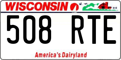 WI license plate 508RTE