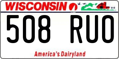 WI license plate 508RUO