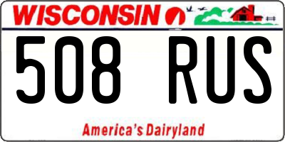 WI license plate 508RUS