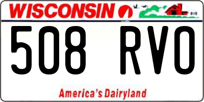 WI license plate 508RVO