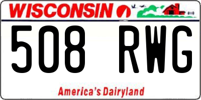 WI license plate 508RWG