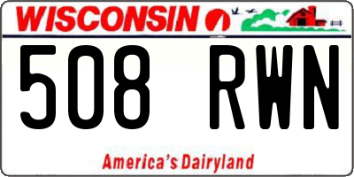 WI license plate 508RWN