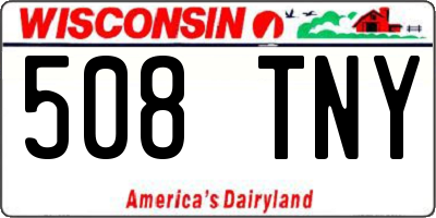 WI license plate 508TNY