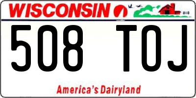 WI license plate 508TOJ