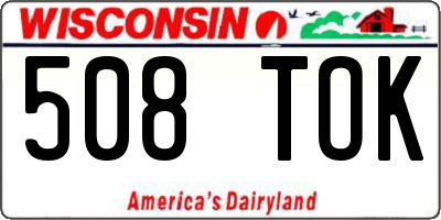 WI license plate 508TOK