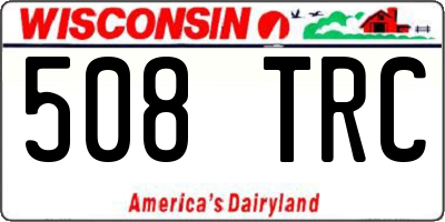 WI license plate 508TRC