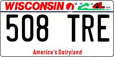 WI license plate 508TRE