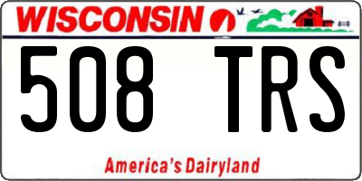WI license plate 508TRS