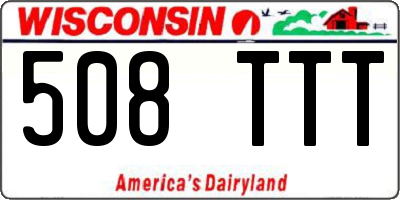 WI license plate 508TTT