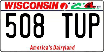 WI license plate 508TUP