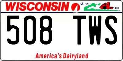 WI license plate 508TWS